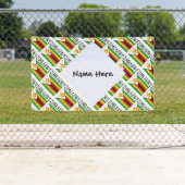 ジンバブエ ジンバブエ国旗 タイル模様 ブラック パーソナライズ 横断幕 (インサイチュ)