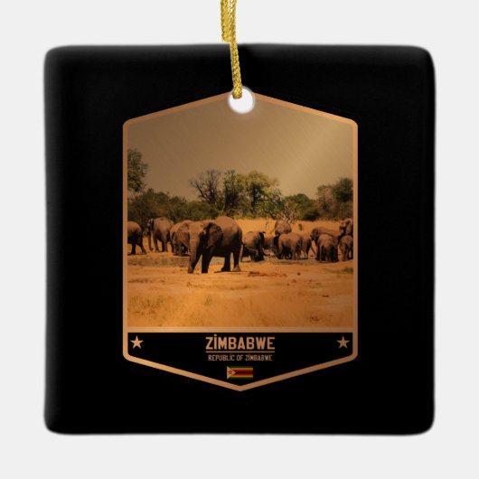 ジンバブエ セラミックオーナメント (正面)