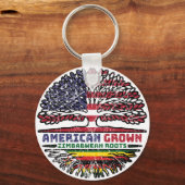 ジンバブエUSアメリカ合衆国アメリカ合衆国統一された州 キーホルダー (正面)