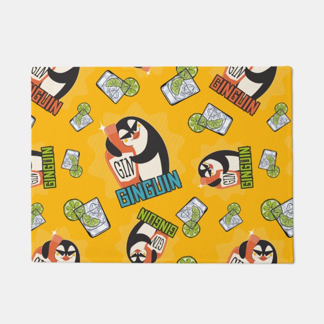 ジンファン向けの味噌汁ペンギンのギフト ドアマット (正面)