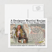 ジンフィズマルティーニレシピポストカード ポストカード (正面/裏面)