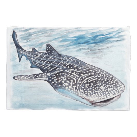 ジンベイザメのアートワークの枕カバー 枕カバー (裏面)