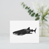 ジンベイザメジンベエザメ切り絵 ポストカード (スタンド正面)