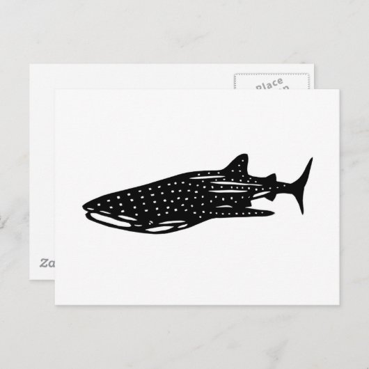 ジンベイザメジンベエザメ切り絵 ポストカード (正面/裏面)
