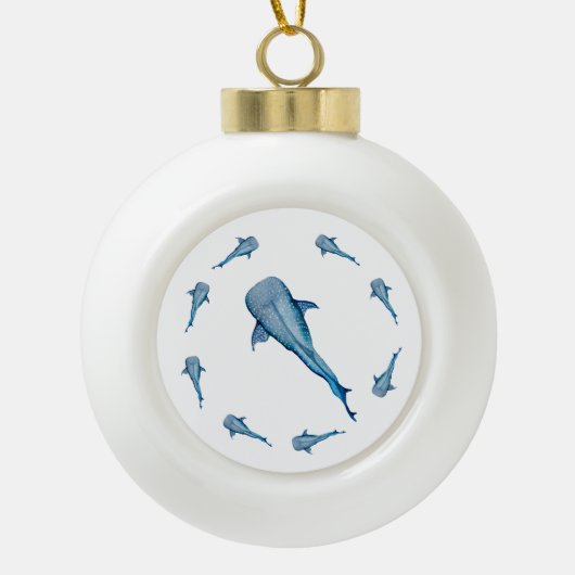 ジンベイザメ セラミックボールオーナメント (正面)