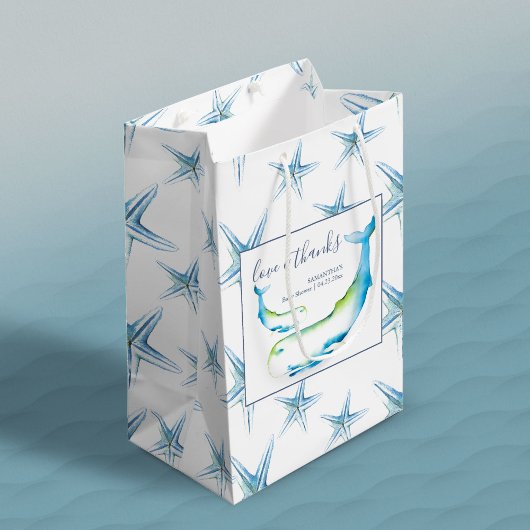 ジンベエザメとヒトデ ミディアムペーパーバッグ