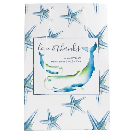 ジンベエザメとヒトデ ミディアムペーパーバッグ (正面)