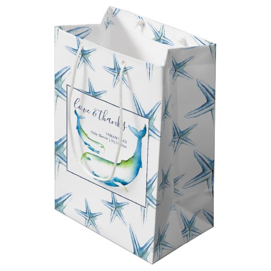 ジンベエザメとヒトデ ミディアムペーパーバッグ (正面アングル)