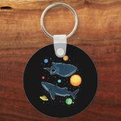 ジンベエザメの銀河系おもしろいに住むサメ キーホルダー (正面)