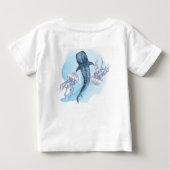 ジンベエザメ 水彩画 ベビーTシャツ (裏面)