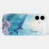 ジンベエザメ 海 珊瑚礁 カスタムネーム Case-Mate iPhoneケース (裏面 (横))