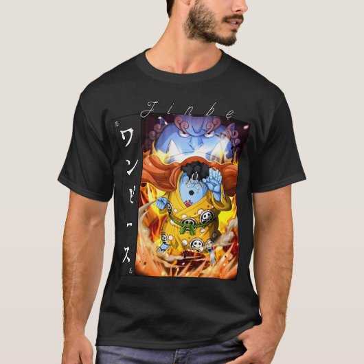ジンベエ 海の騎士 魚人空手 アニメアート Tシャツ (正面)