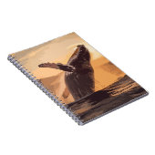 ジンベージャンプの夕日と海の水彩アート ノートブック (右側)