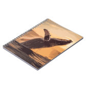 ジンベージャンプの夕日と海の水彩アート ノートブック (左側)