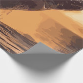 ジンベージャンプの夕日と海の水彩アート ラッピングペーパー (角)