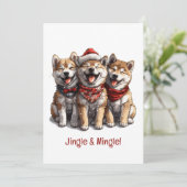 ジンルアンドミングルクリスマス柴犬サンタドッグス 招待状 (スタンド正面)