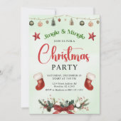 ジンルアンドミングルストッキングクリスマスパーティー 招待状 (正面)