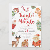ジンルアンドミングルホリデーパーティークリスマスサンタ 招待状 (正面)