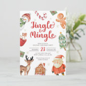 ジンルアンドミングルホリデーパーティークリスマスサンタ 招待状 (スタンド正面)