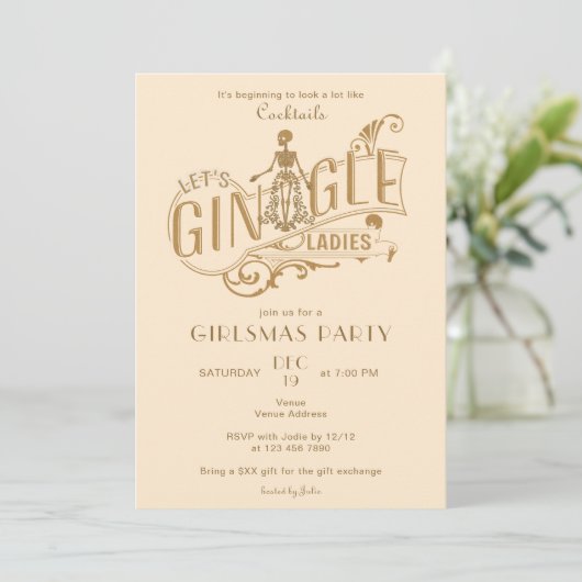 ジンルガールスマスレディースカクテルクリスマスパーティー 招待状 (スタンド正面)