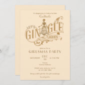 ジンルガールスマスレディースカクテルクリスマスパーティー 招待状 (正面/裏面)