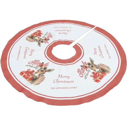 ジンルザオールウェイクリスマスファームロバ ブラッシュドポリエステルツリースカート (アングル)