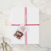 ジンルザオールウェイフランスのブルドッグサンタレー ギフトタグ (より糸付き)