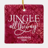 ジンルザーズ家族のパーソナライズされたクリスマス セラミックオーナメント (正面)