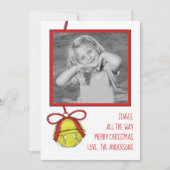 ジンルベルキュートおもしろいお洒落1枚フォトシンプル シーズンカード (正面)