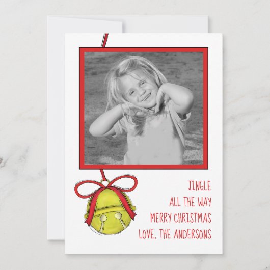 ジンルベルキュートおもしろいお洒落1枚フォトシンプル シーズンカード (正面)