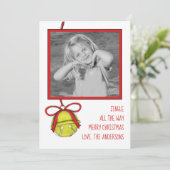 ジンルベルキュートおもしろいお洒落1枚フォトシンプル シーズンカード (スタンド正面)