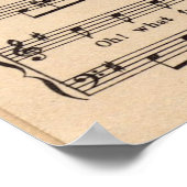 ジンルベルクリスマスヴィンテージ楽譜 ポスター (角)