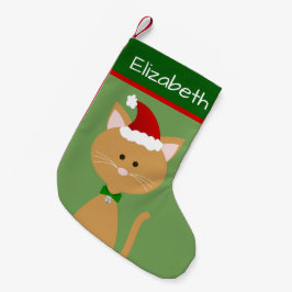 ジンルベルサンタオレンジ子猫 スモールクリスマスストッキング