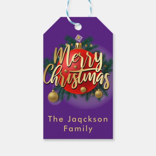 ジンルベルズウィンターブランチスノーフレーククリスマス ギフトタグ (正面)