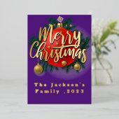 ジンルベルズウィンターブランチスノーフレーククリスマス 箔シーズンカード (立ち正面)