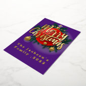 ジンルベルズウィンターブランチスノーフレーククリスマス 箔シーズンカード (回転した状態)