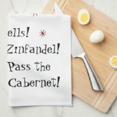 ジンルベルズクリおもしろいスマスワイン引用文 キッチンタオル (四つ折り)