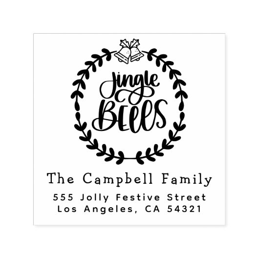 ジンルベルズクリスマスファミリーネーム差出人住所 セルフインキングスタンプ (デザイン)