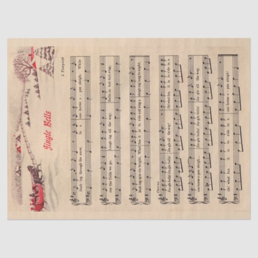 ジンルベルズクリスマスホリデーキャロルシートミュージック 薄葉紙 (正面)