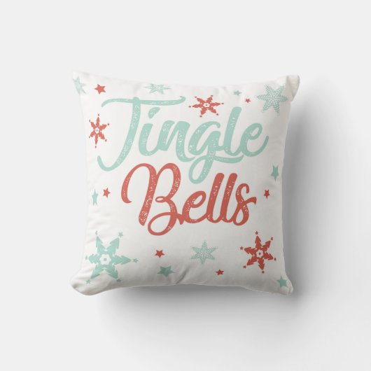 ジンルベルズスノーフレークパステルクリスマスを追加 クッション (正面)