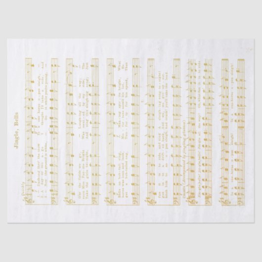 ジンルベルズホリデーティシュデクページ紙金ゴールド 薄葉紙 (正面)