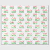 ジンルベルズレッドグリーンクリスマスホリデークリスマス ラッピングペーパー (フラット)