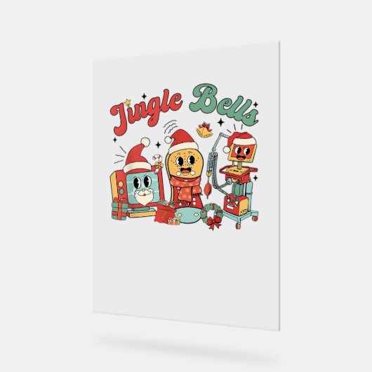 ジンルベルナース、クリスマスナース、クリスおもしろいム アクリルサイン (傾斜)