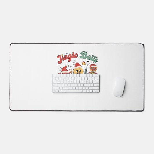ジンルベルナース、クリスマスナース、クリスおもしろいム デスクマット (キーボード&マウス)