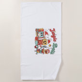 ジンルベルナース、クリスマスナース、クリスおもしろいム ビーチタオル (正面)