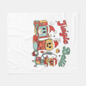 ジンルベルナース、クリスマスナース、クリスおもしろいム フリースブランケット (正面(横))