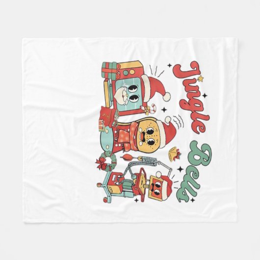 ジンルベルナース、クリスマスナース、クリスおもしろいム フリースブランケット (正面(横))