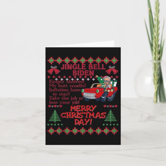 ジンルベルバイデン氏クリスマスサンタトランプ醜いクリスマス カード (正面)