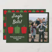 ジンルベルペッパーズフォトフラットホリデーカード シーズンカード (正面/裏面)