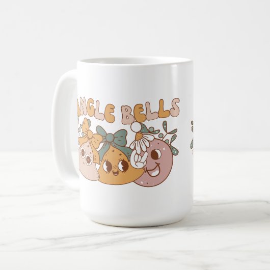 ジンルベルメリークリスマスコーヒーマグを飲む コーヒーマグカップ (正面左)